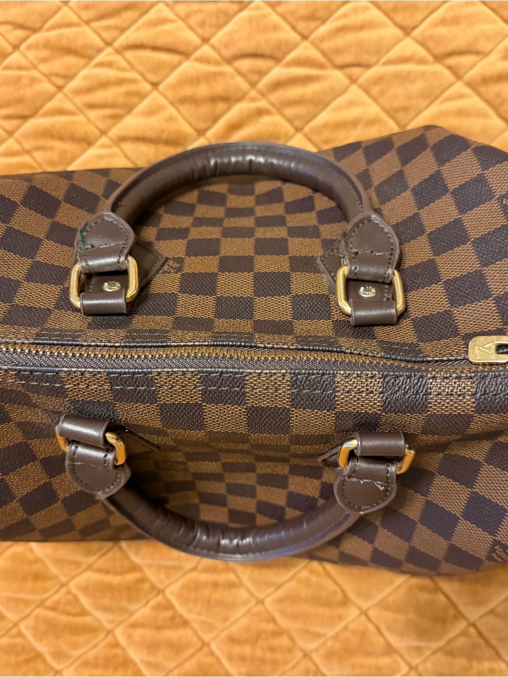 Classic Brown Checkered Top-Handle Women’s Purse
